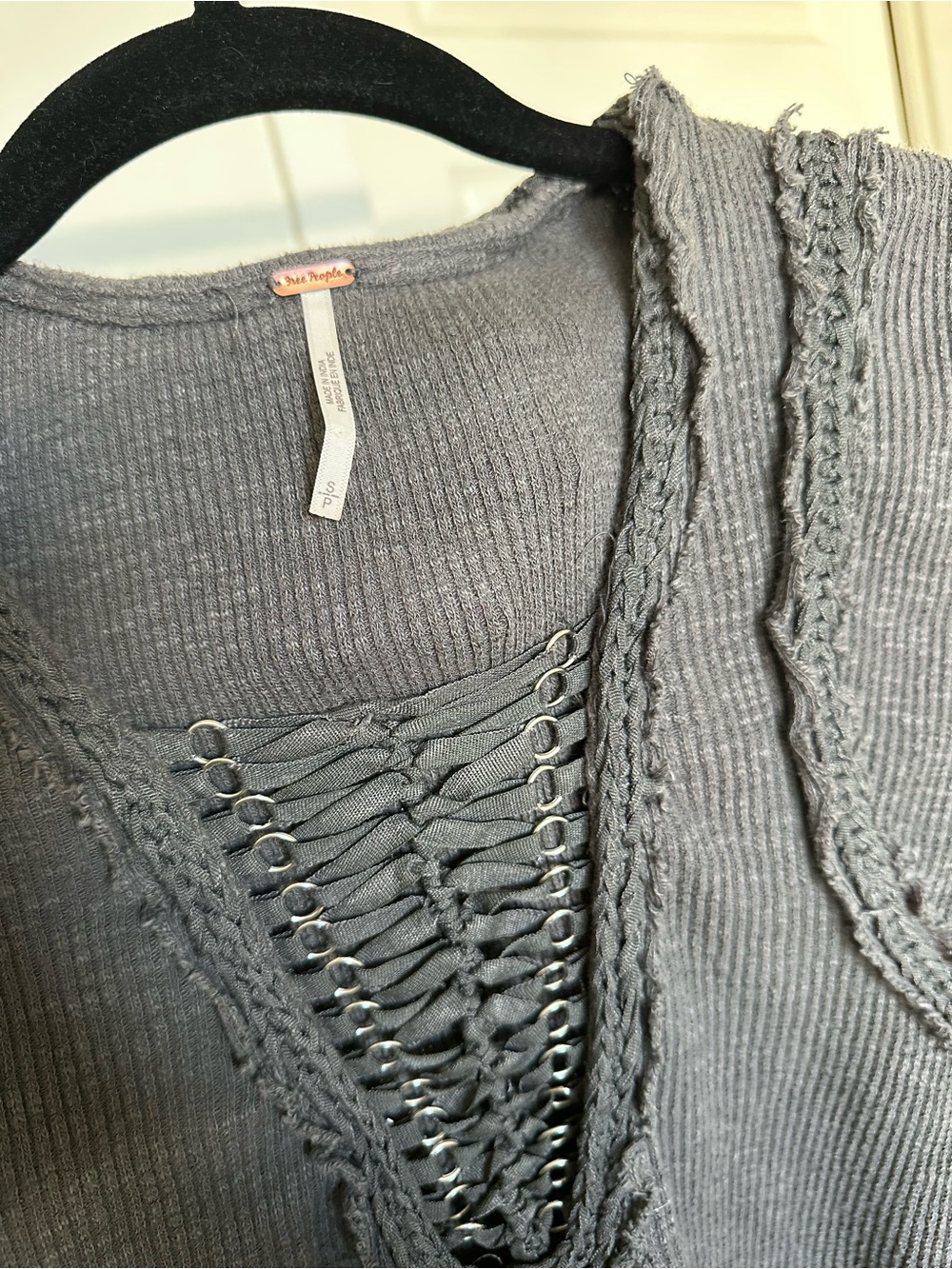 FREE PEOPLE Gabby Muscle Tee in Washed Black - Picture 4 of 5